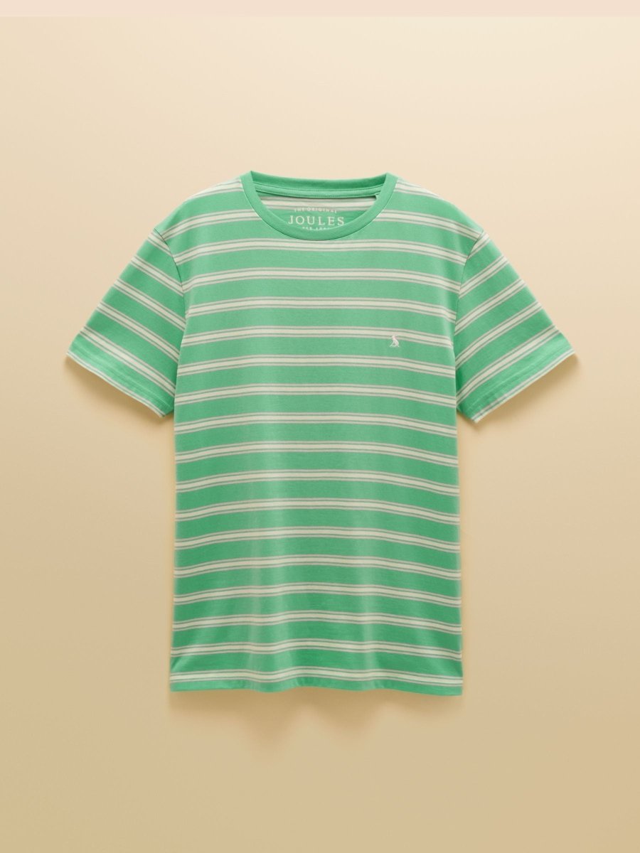 Green Striped Classic Fit Cotton T-Shirt - RUTHERFORD & Co