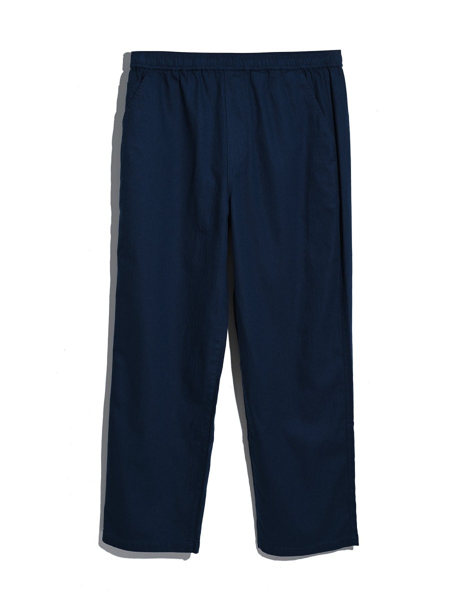 Greenport Loose Fit Herringbone Trousers In Yale - RUTHERFORD & Co