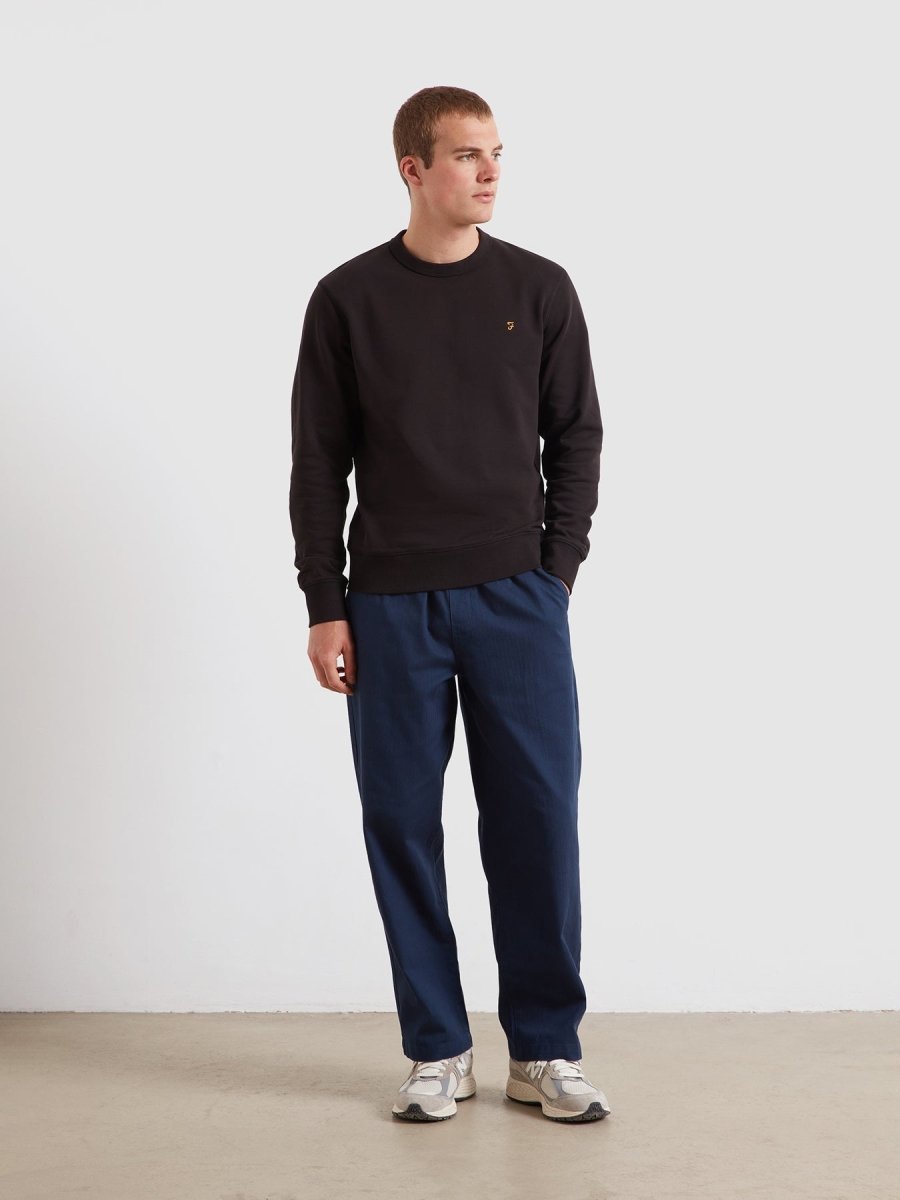 Greenport Loose Fit Herringbone Trousers In Yale - RUTHERFORD & Co
