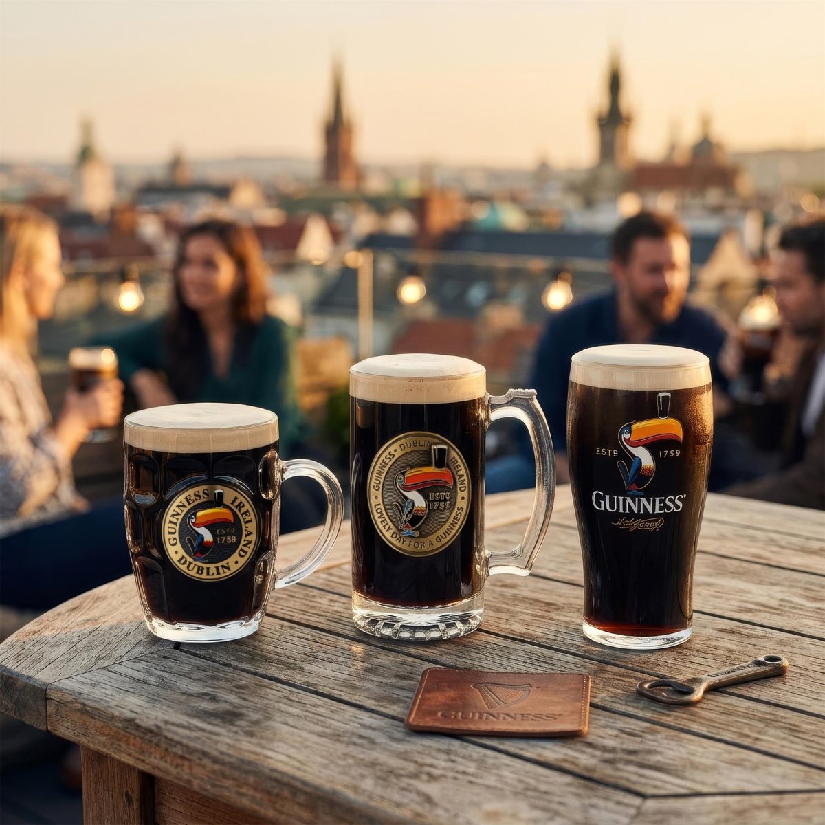 Guinness 2pc Toucan Pint Glass with Bottle Opener Set - RUTHERFORD & Co