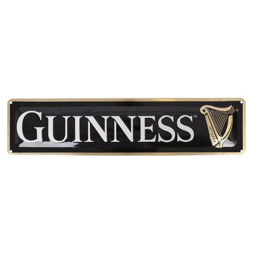 Guinness Contemporary Metal Tin Sign - 50 x 12cm - Black - RUTHERFORD & Co