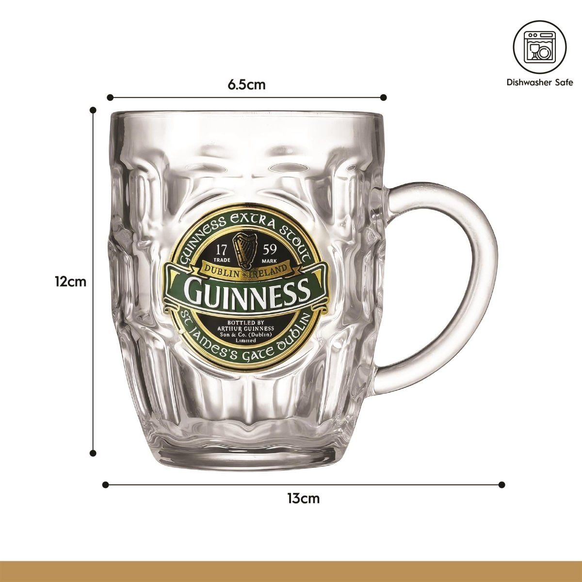 Guinness Ireland Dimpled Glass Tankard - RUTHERFORD & Co