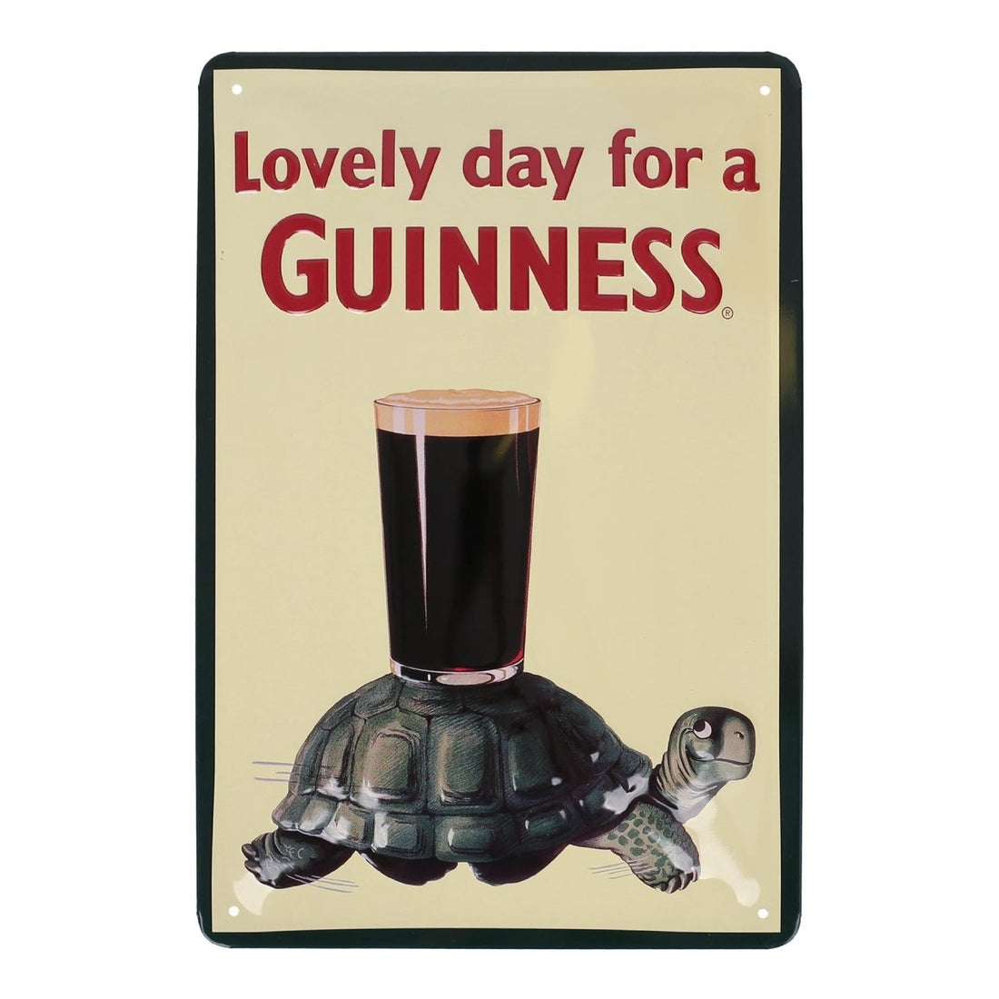 Guinness Tortoise Metal Tin Sign - 20 x 30cm - Cream - RUTHERFORD & Co