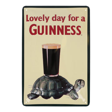 Guinness Tortoise Metal Tin Sign - 20 x 30cm - Cream - RUTHERFORD & Co