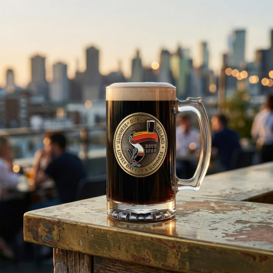 Guinness Toucan Glass Tankard with Badge - RUTHERFORD & Co