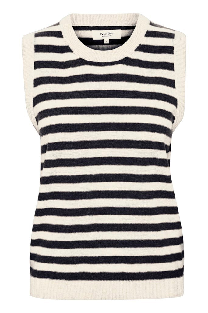 GunettePW Pu Pullover - Dark Navy Stripe - RUTHERFORD & Co