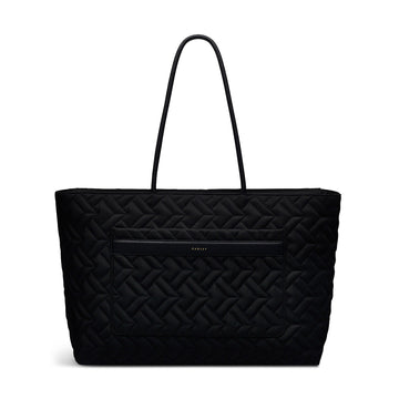 Holland Park Fabric Large Ziptop Tote Bag in Black - H2070001