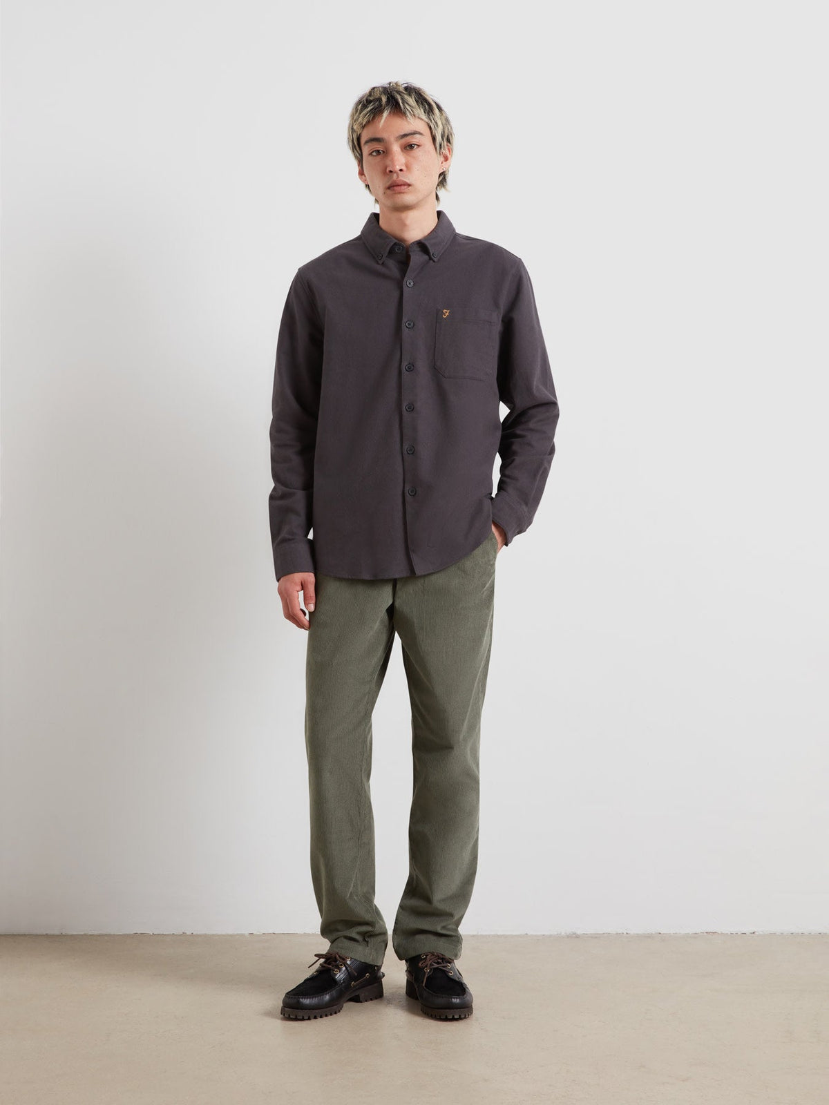 Marvin Flannel Shirt In Washed Black