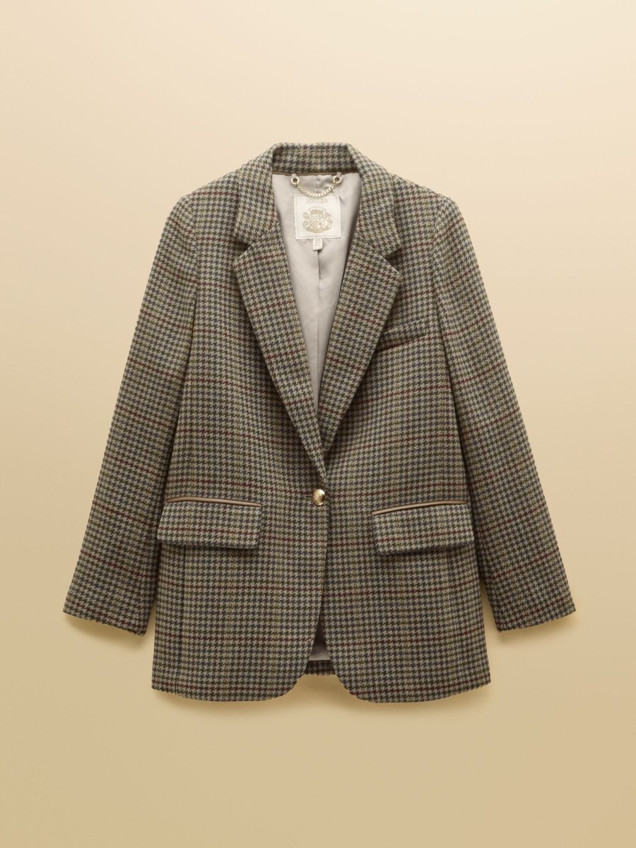 Hackmore Check Relaxed Fit Tweed Blazer With Wool - RUTHERFORD & Co