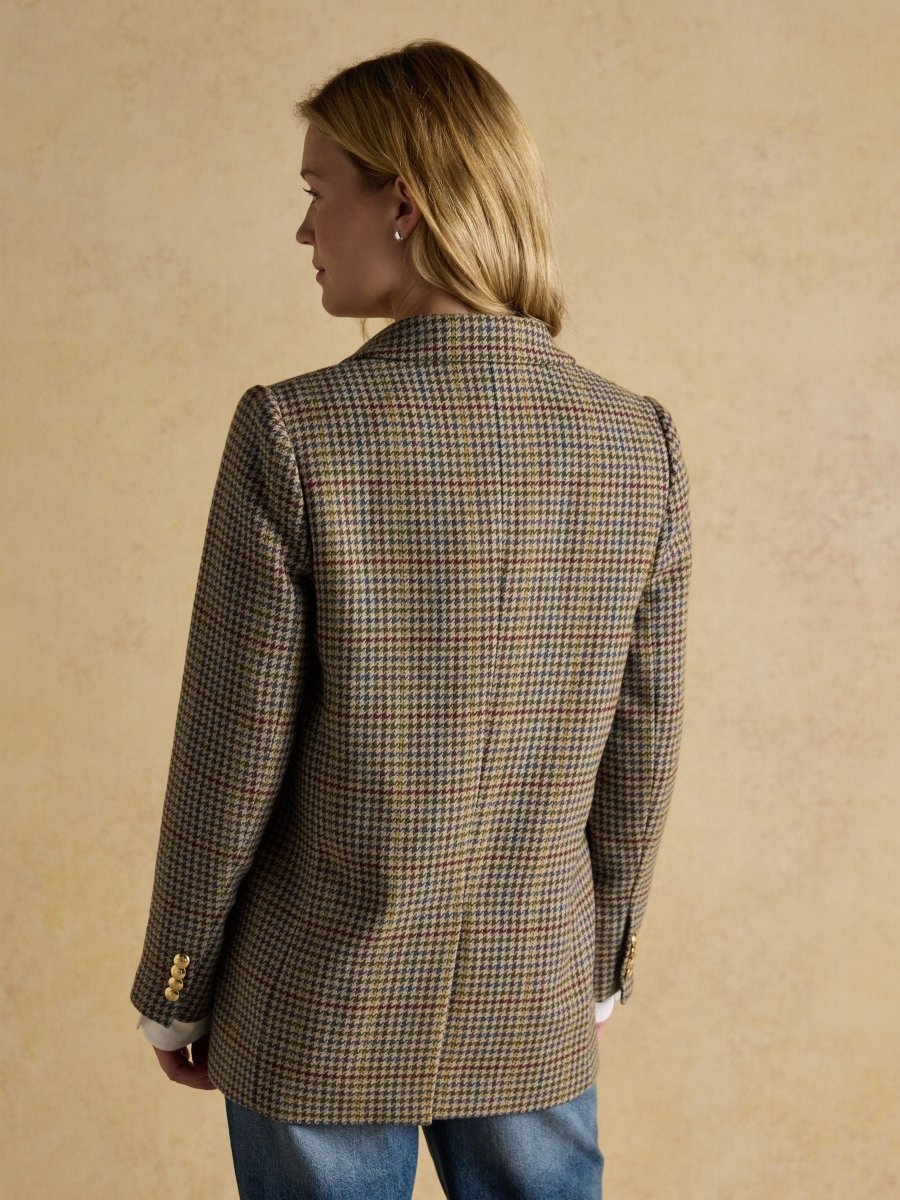 Hackmore Grey Check Relaxed Fit Tweed Wool Blend Blazer - RUTHERFORD & Co