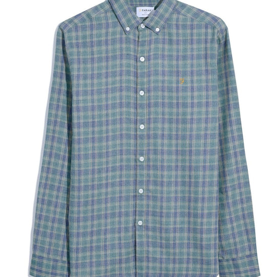 Hamilton Check Shirt In Mallard Green - RUTHERFORD & Co