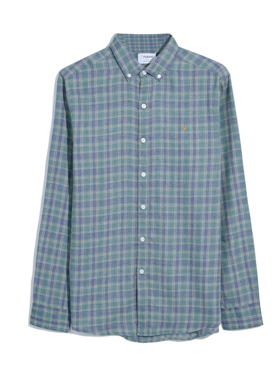 Hamilton Check Shirt In Mallard Green - RUTHERFORD & Co