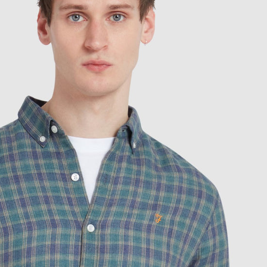 Hamilton Check Shirt In Mallard Green - RUTHERFORD & Co