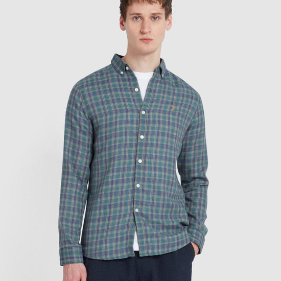 Hamilton Check Shirt In Mallard Green - RUTHERFORD & Co