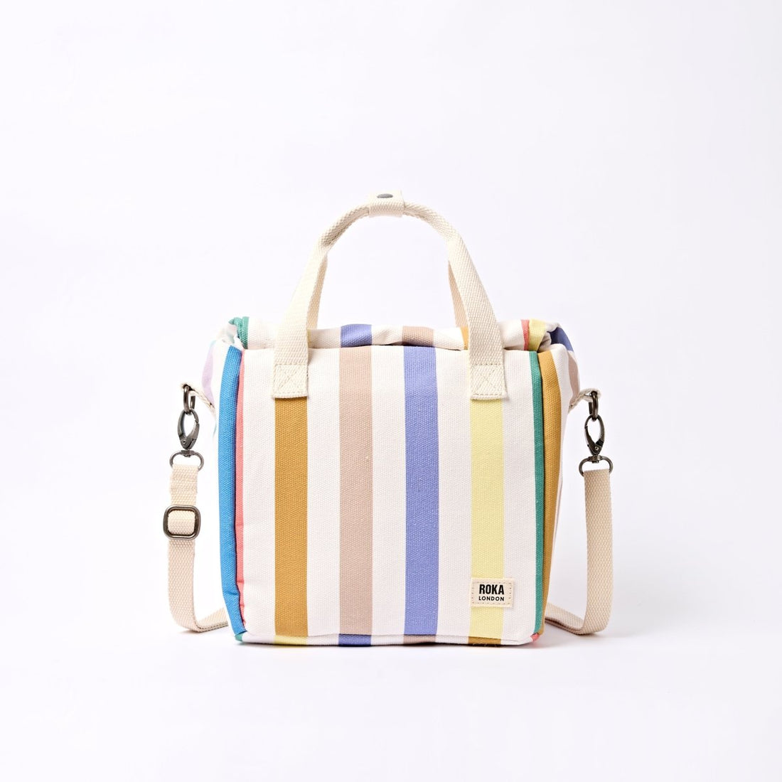 Hampstead Lunch Bag in Pastel Multi Stripe - RUTHERFORD & Co