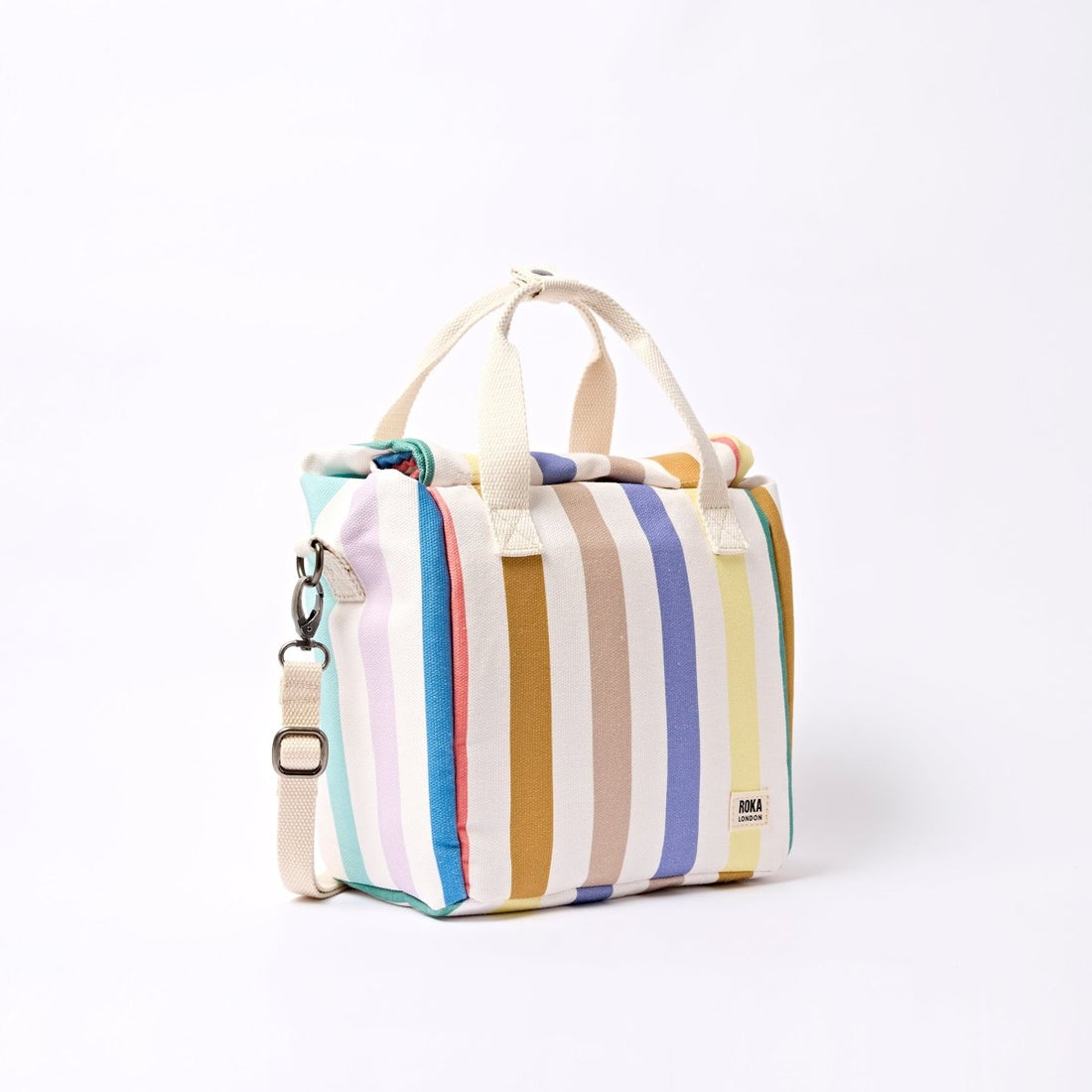 Hampstead Lunch Bag in Pastel Multi Stripe - RUTHERFORD & Co