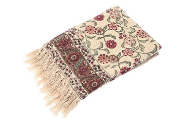 Handblock throw rosewood - RUTHERFORD & Co