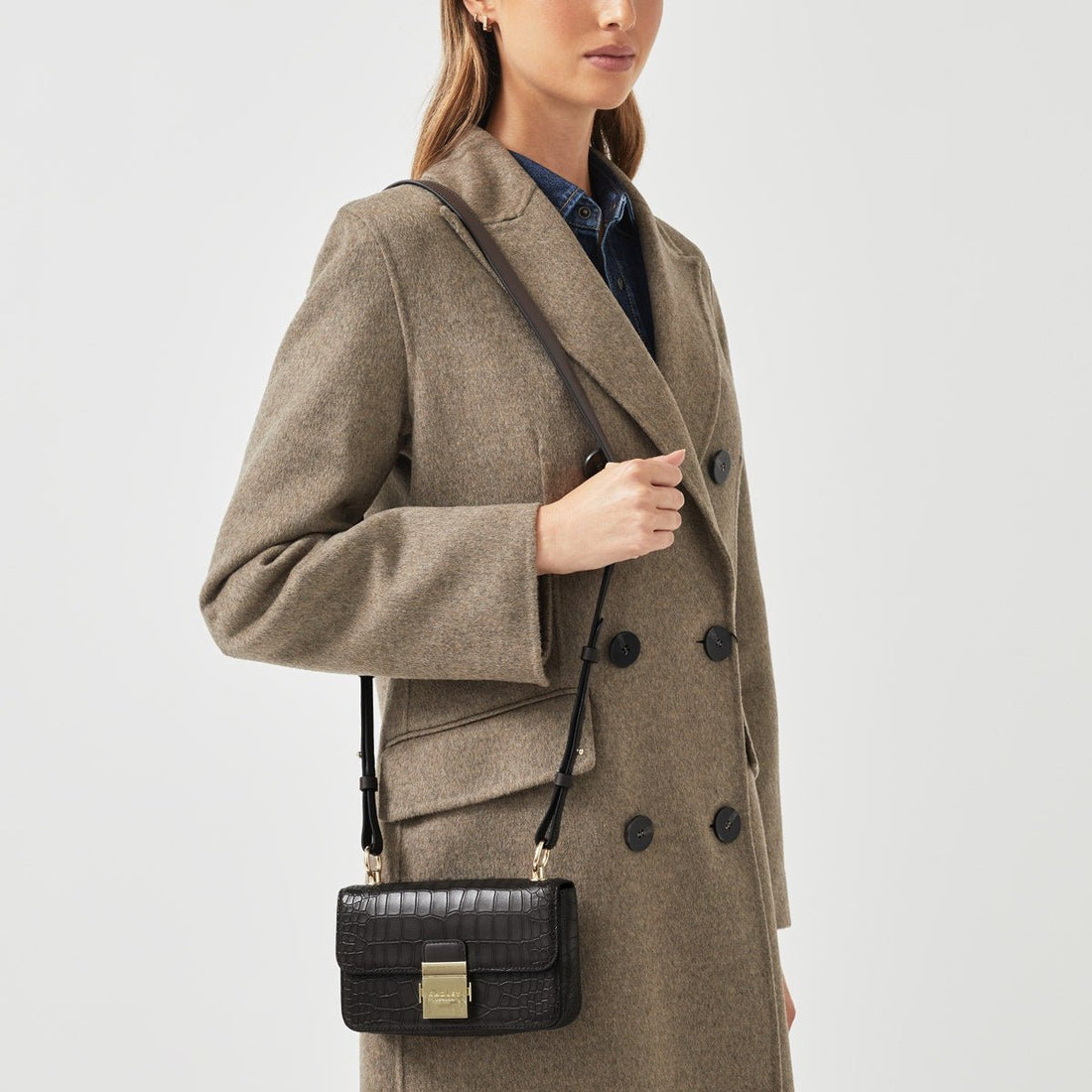 HANLEY CLOSE - FAUX CROC Mini Flapover Crossbody - RUTHERFORD & Co