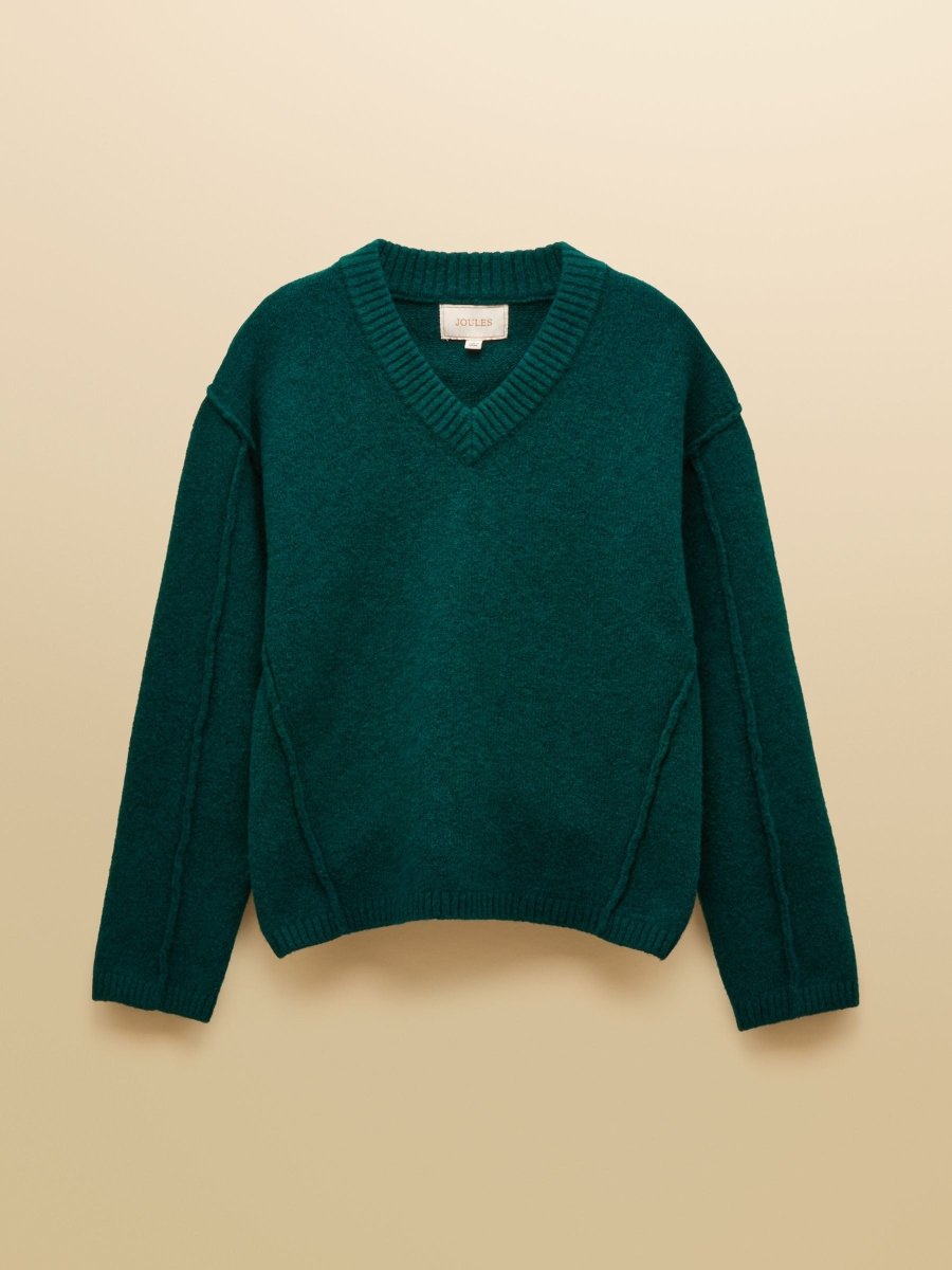 Hannah Green V - Neck Relaxed Fit Jumper - RUTHERFORD & Co