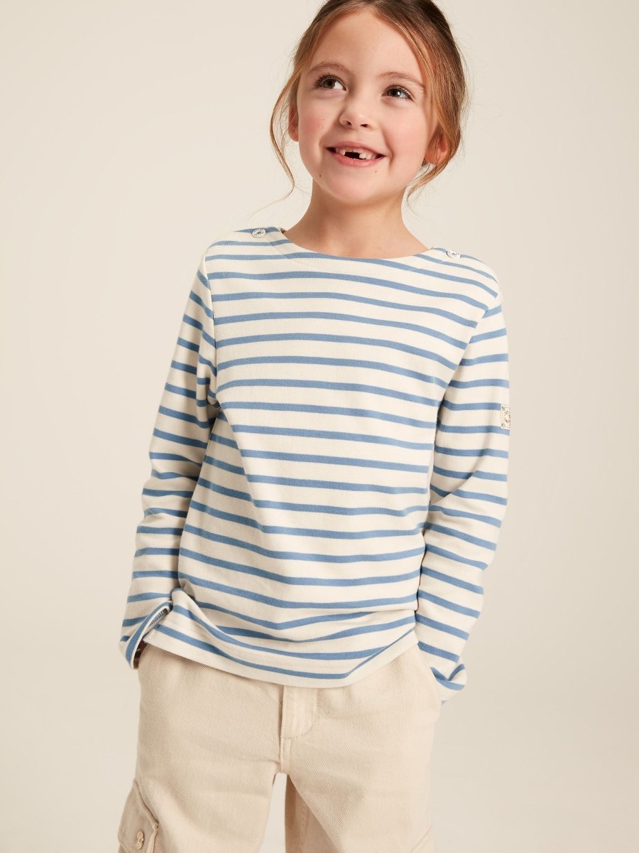 Harbour Blue Striped Long Sleeve Jersey Top - RUTHERFORD & Co