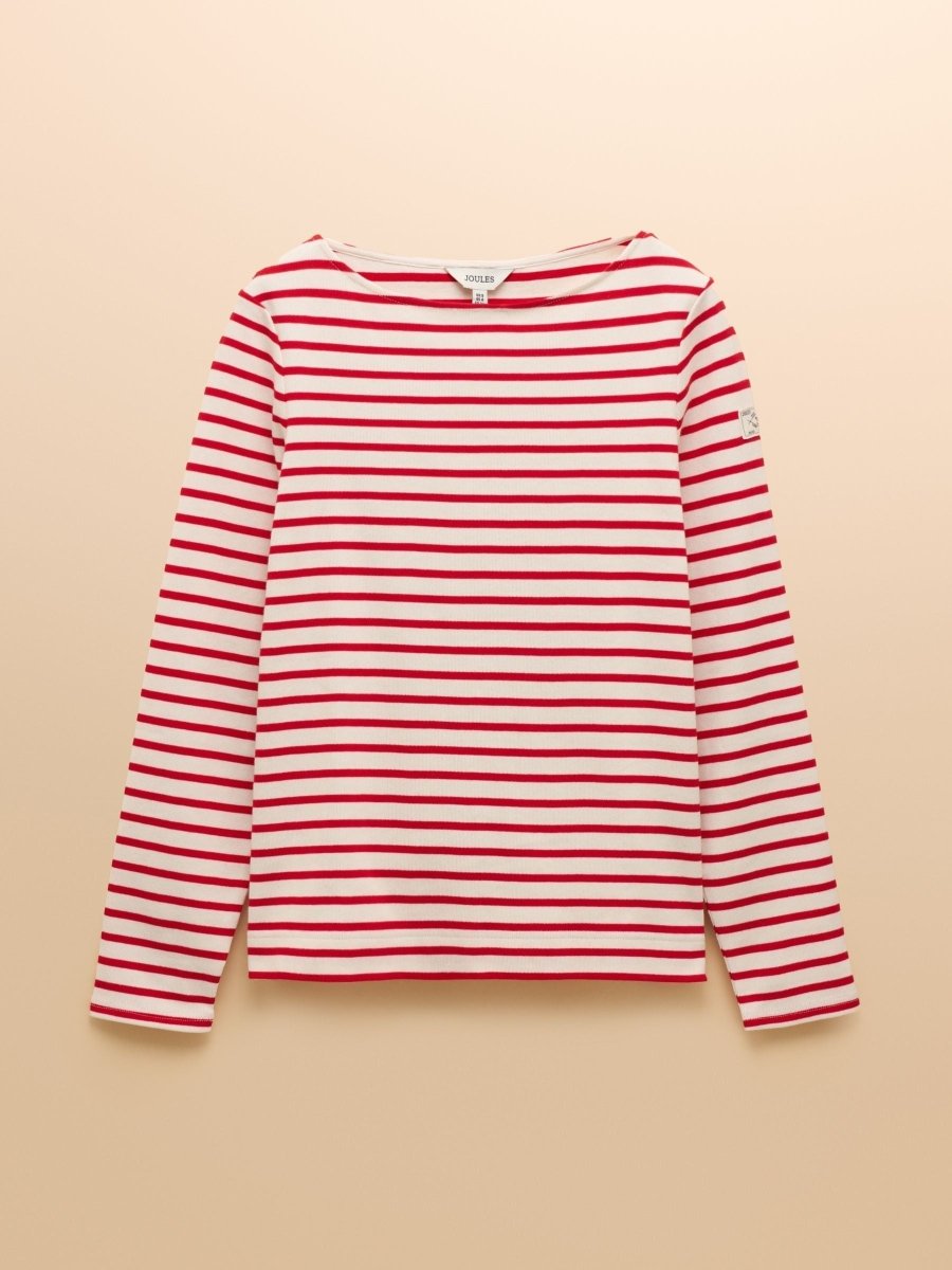 Harbour Cream/Red Boat Neck Breton Top - RUTHERFORD & Co