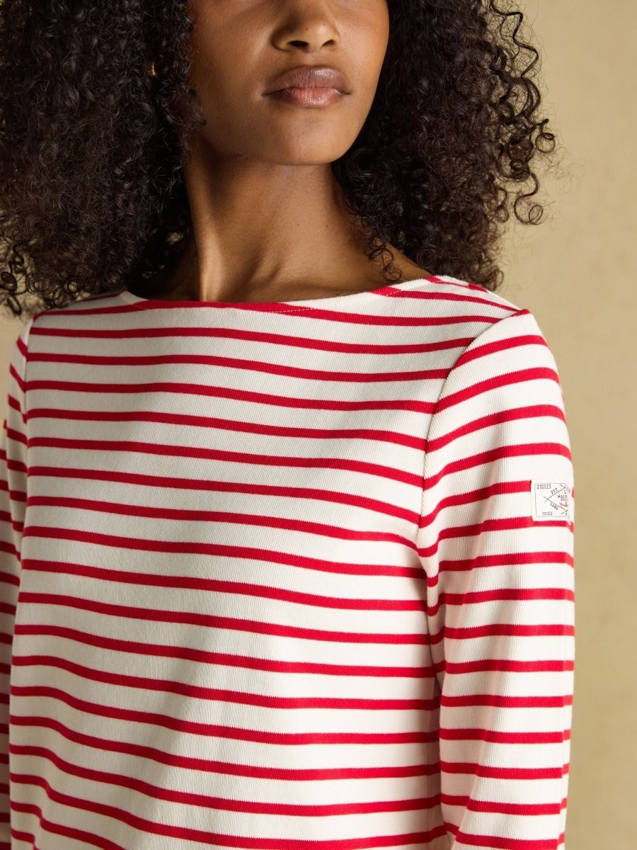 Harbour Cream/Red Boat Neck Breton Top - RUTHERFORD & Co