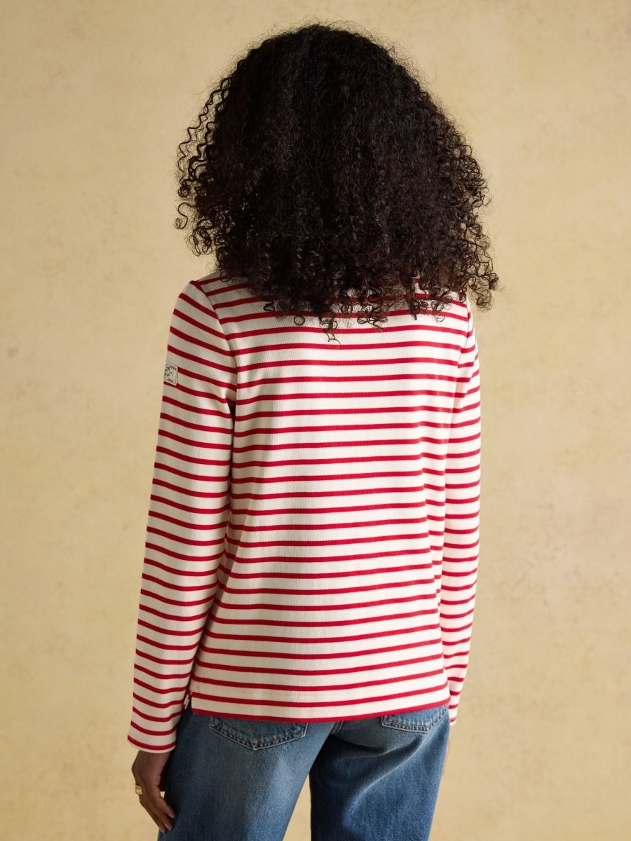 Harbour Cream/Red Boat Neck Breton Top - RUTHERFORD & Co