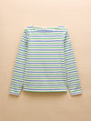 Harbour Green Blue Striped Boat Neck Breton Top - RUTHERFORD & Co