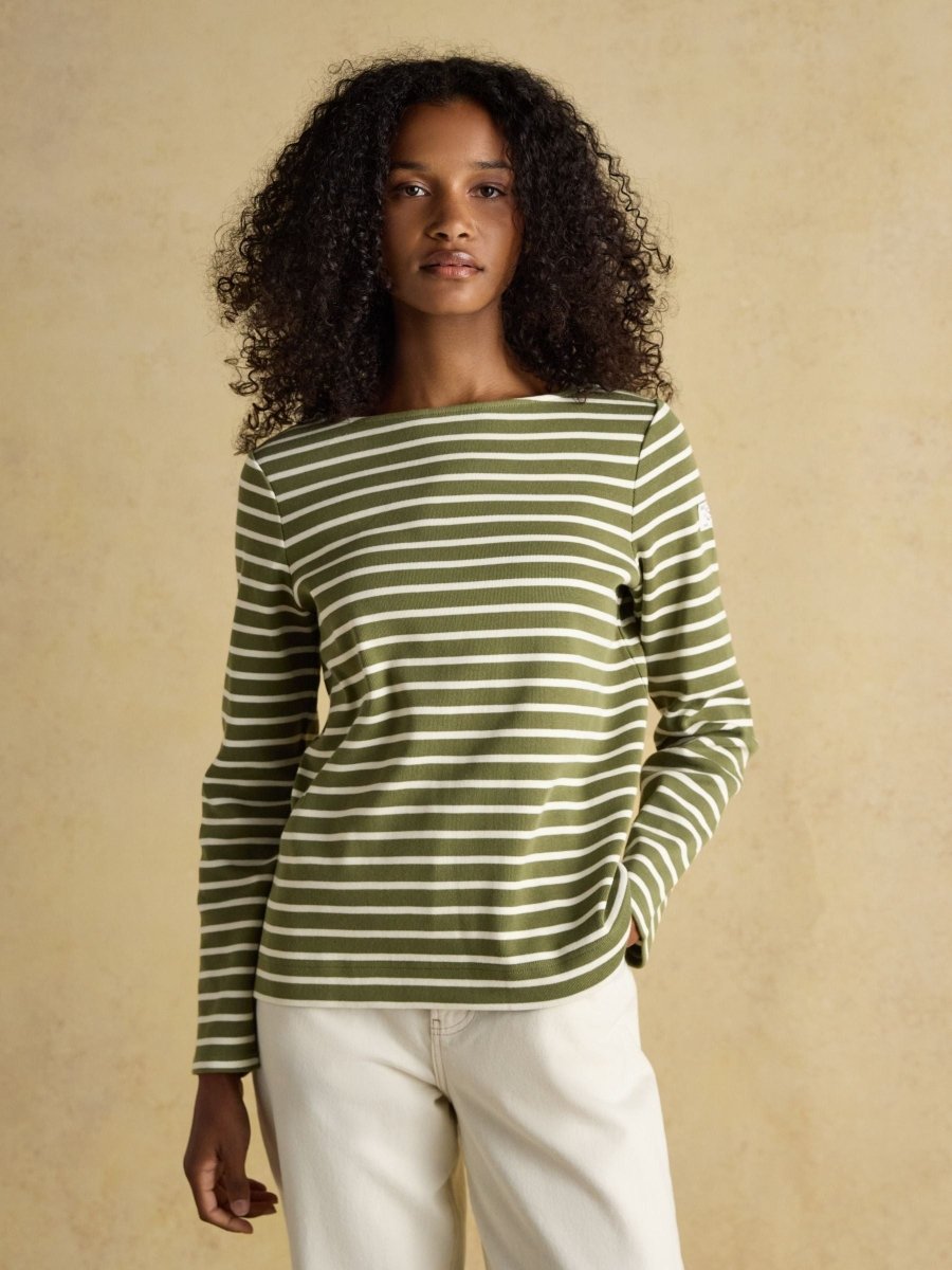 Harbour Green Boat Neck Breton Top - RUTHERFORD & Co
