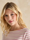 Harbour Lilac/White Boat Neck Breton Top - RUTHERFORD & Co