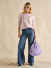 Harbour Lilac/White Boat Neck Breton Top - RUTHERFORD & Co