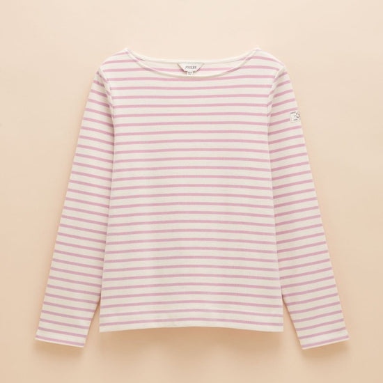 Harbour Lilac/White Boat Neck Breton Top - RUTHERFORD & Co