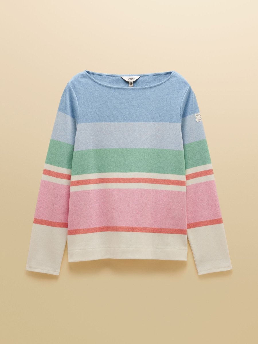 Harbour Multi Stripe Boat Neck 100% Cotton Breton Top - RUTHERFORD & Co