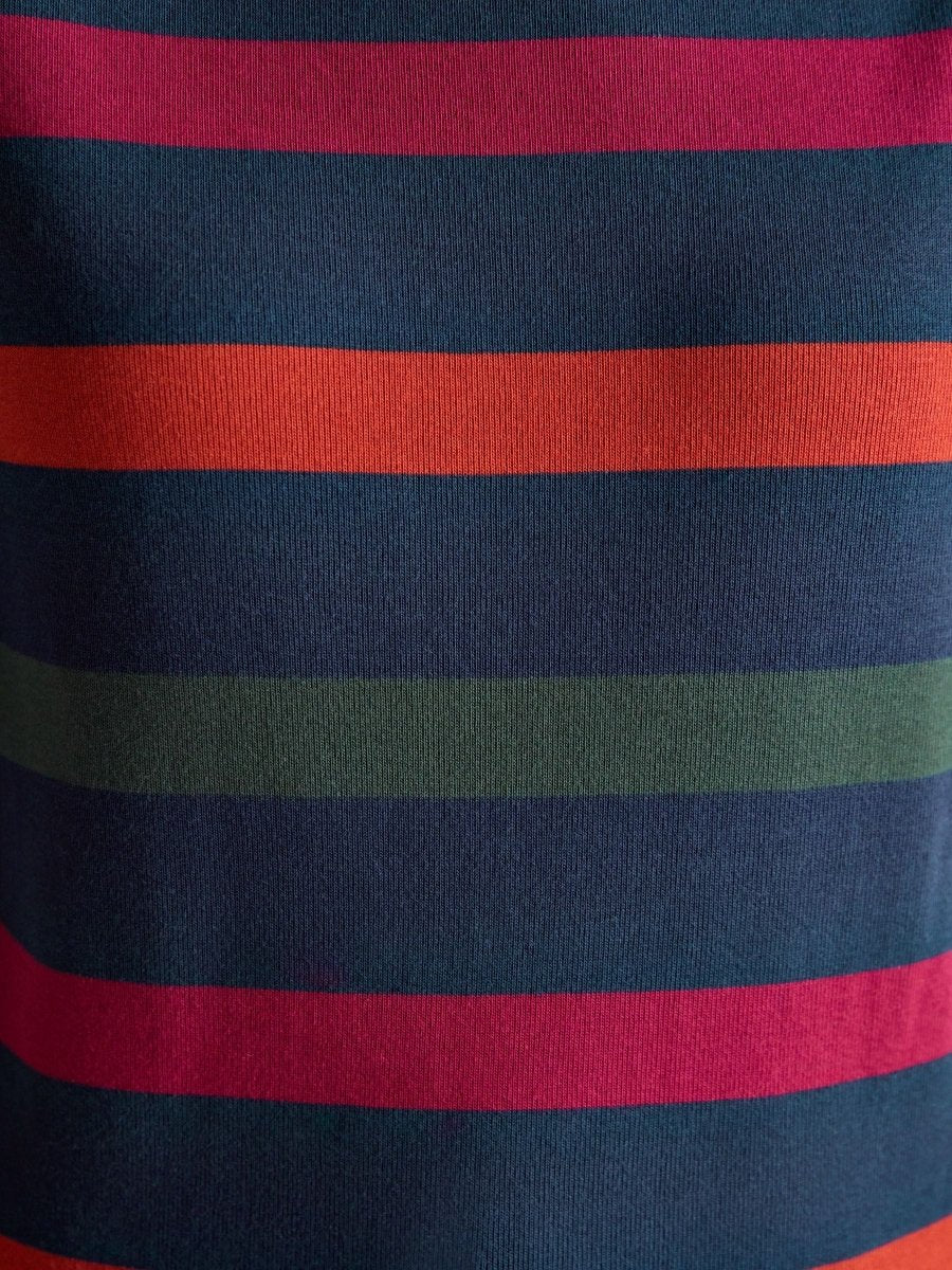 Harbour Navy Boat Neck 100% Cotton Breton Top - RUTHERFORD & Co