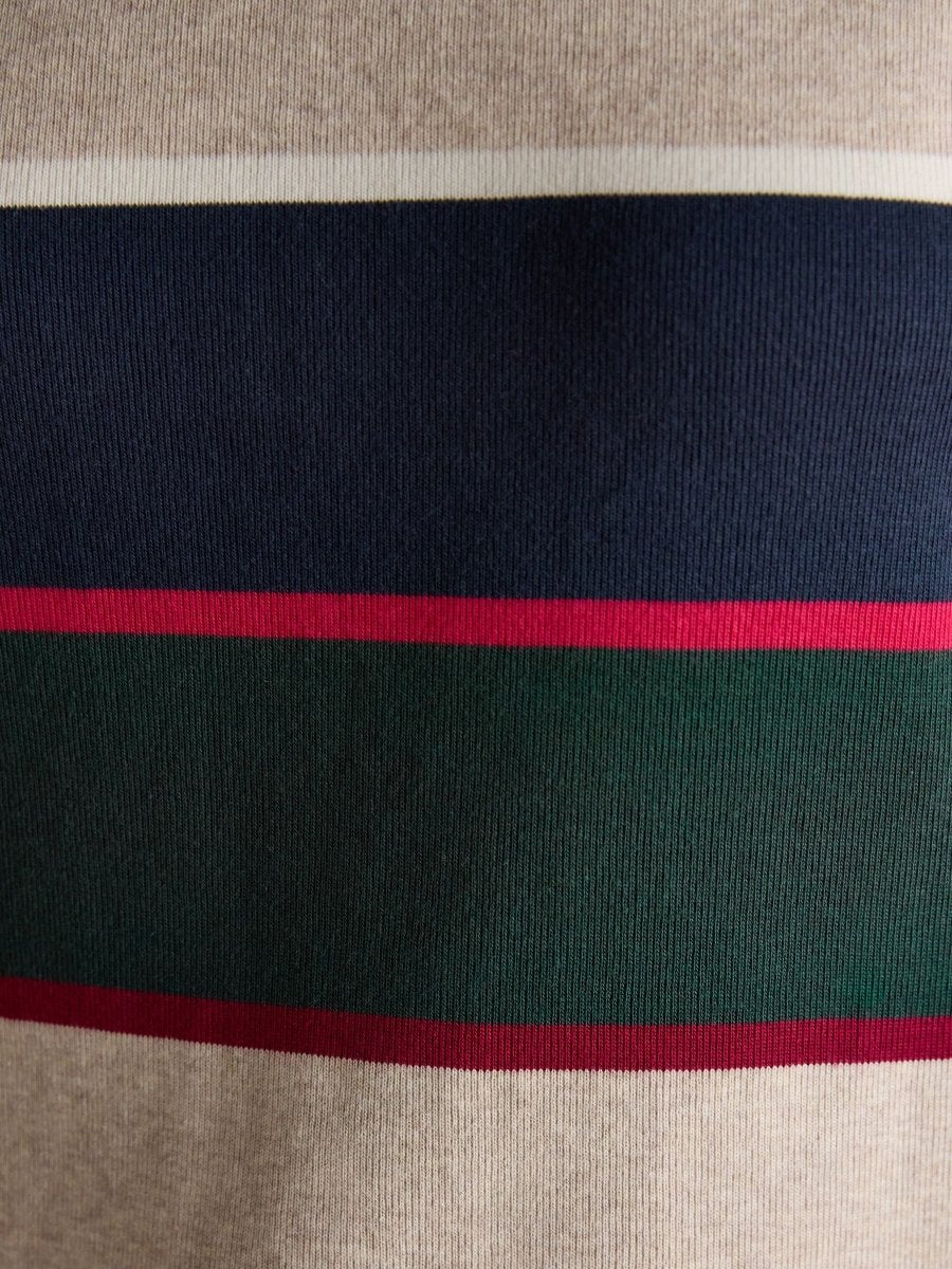 Harbour Navy & Green Boat Neck 100% Cotton Breton Top - RUTHERFORD & Co