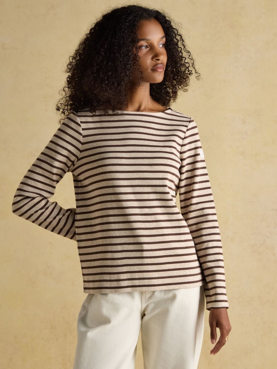 Harbour Neutral Boat Neck Breton Top - RUTHERFORD & Co
