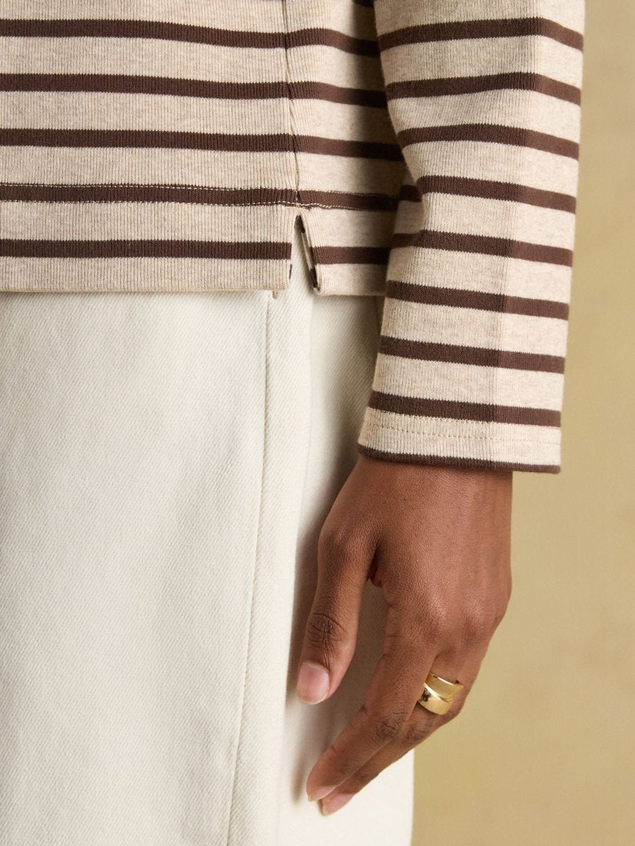 Harbour Neutral Boat Neck Breton Top - RUTHERFORD & Co