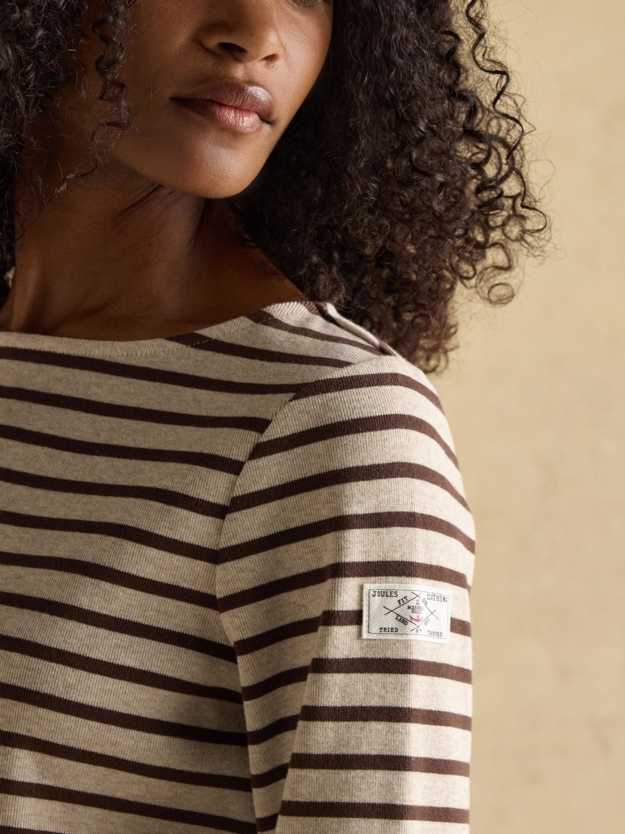 Harbour Neutral Boat Neck Breton Top - RUTHERFORD & Co