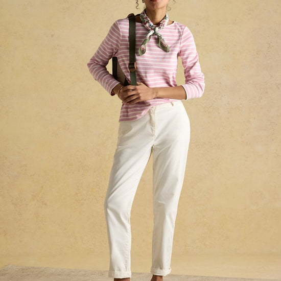 Harbour Pink Boat Neck 100% Cotton Breton Top - RUTHERFORD & Co