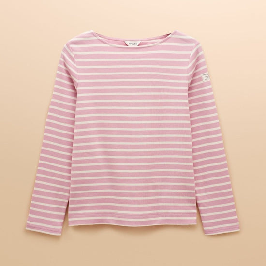 Harbour Pink Boat Neck 100% Cotton Breton Top - RUTHERFORD & Co