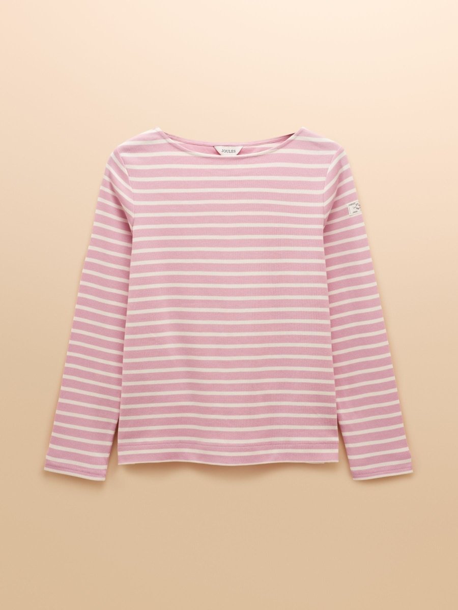 Harbour Pink Boat Neck 100% Cotton Breton Top - RUTHERFORD & Co