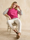 Harbour Pink & Green Striped Boat Neck Breton Top - RUTHERFORD & Co