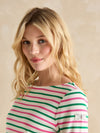 Harbour Pink & Green Striped Boat Neck Breton Top - RUTHERFORD & Co