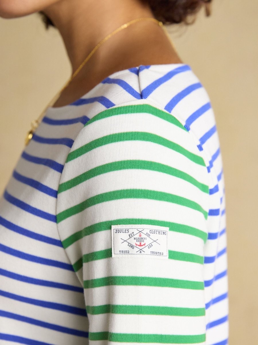 Harbour White Multi Striped Boat Neck Long Sleeve Breton Top - RUTHERFORD & Co