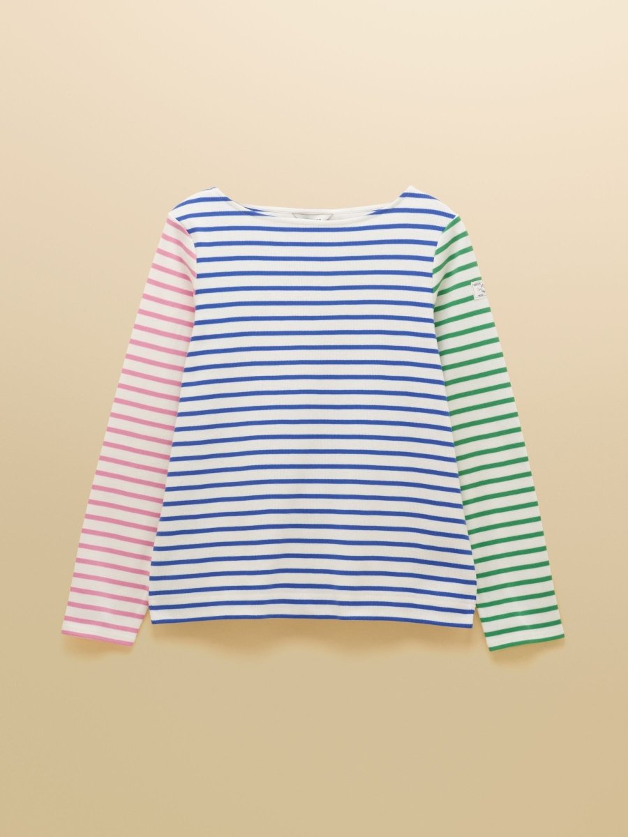 Harbour White Multi Striped Boat Neck Long Sleeve Breton Top - RUTHERFORD & Co