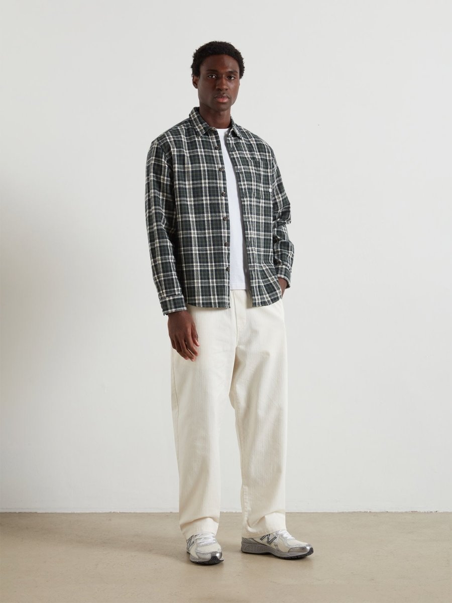 Hardaker Check Overshirt In Rosemary - RUTHERFORD & Co