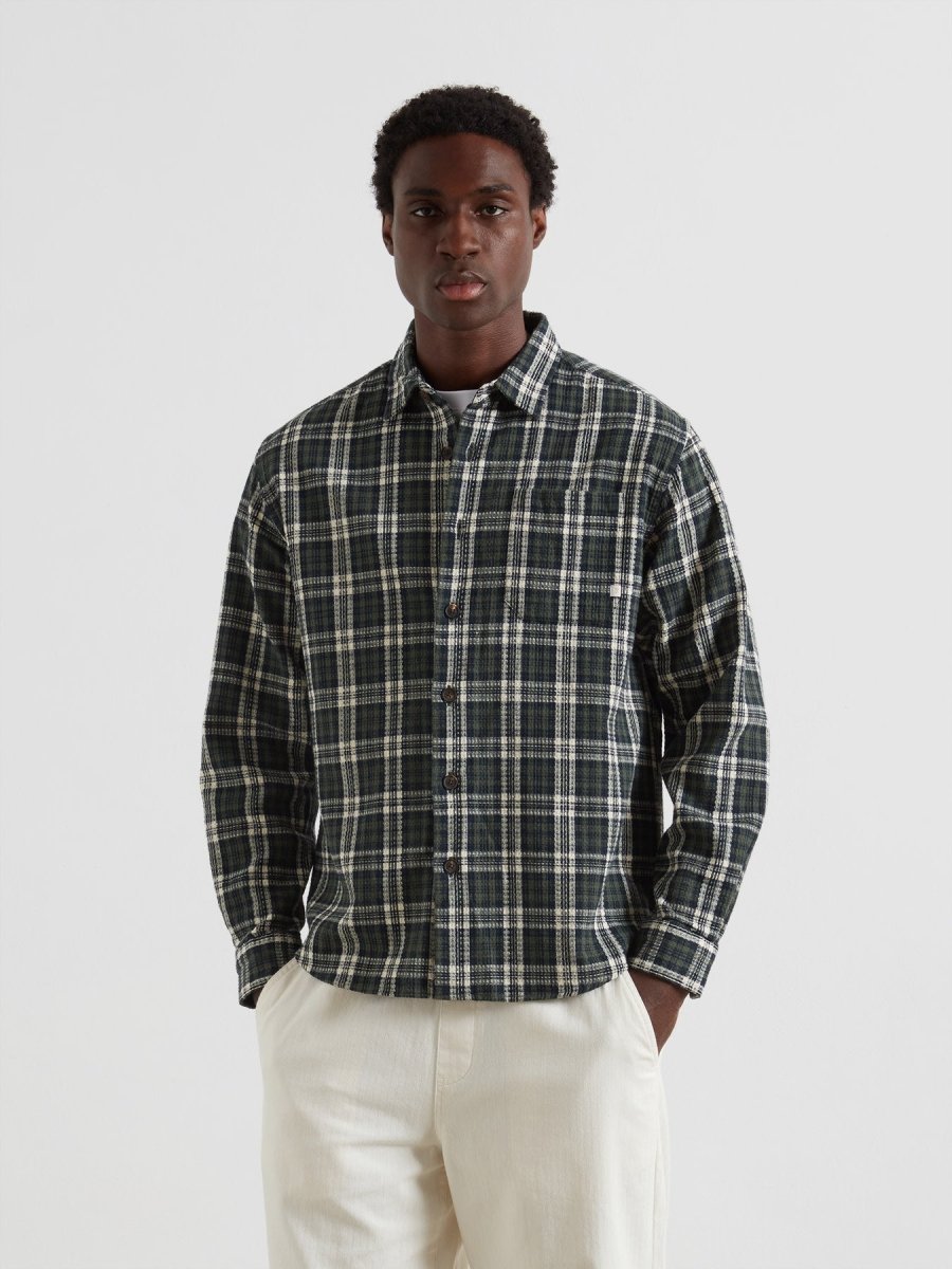Hardaker Check Overshirt In Rosemary - RUTHERFORD & Co