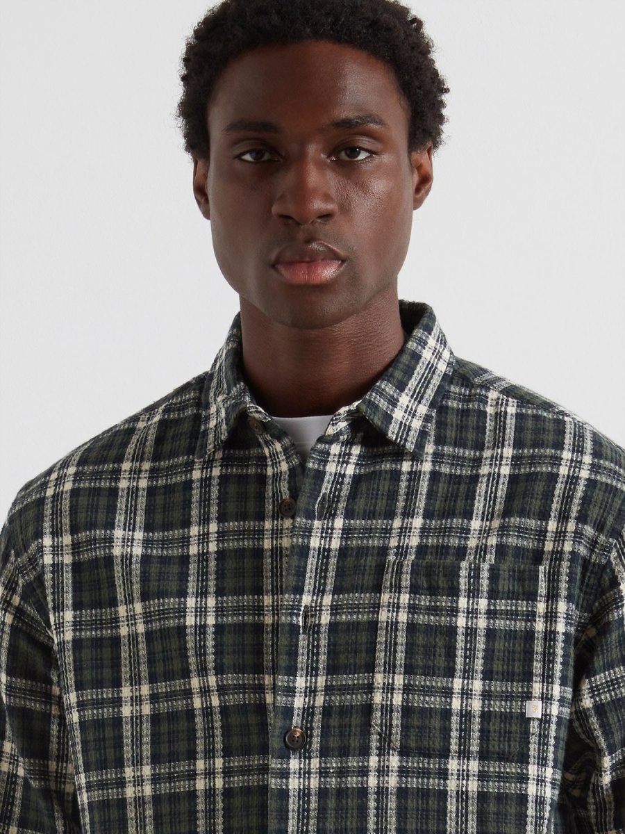 Hardaker Check Overshirt In Rosemary - RUTHERFORD & Co