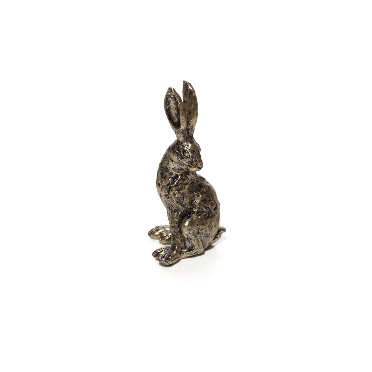 Hare Sitting Bronze Colour Resin Sitting Ornament - RUTHERFORD & Co