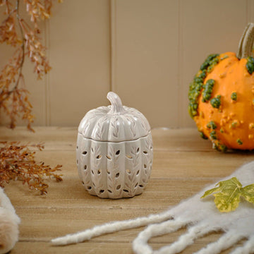 Harvest Pumpkin Ceramic Wax Melt Burner with Lid - RUTHERFORD & Co